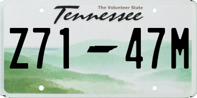 TN license plate Z7147M