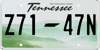 TN license plate Z7147N