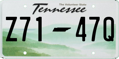 TN license plate Z7147Q