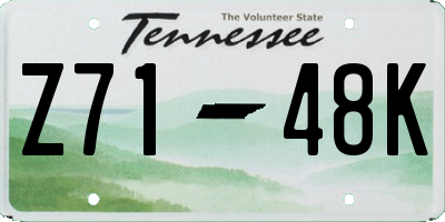 TN license plate Z7148K