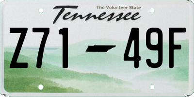 TN license plate Z7149F