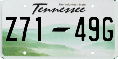 TN license plate Z7149G