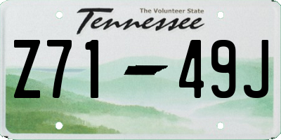 TN license plate Z7149J