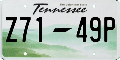 TN license plate Z7149P