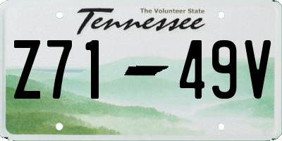 TN license plate Z7149V