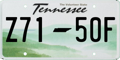 TN license plate Z7150F