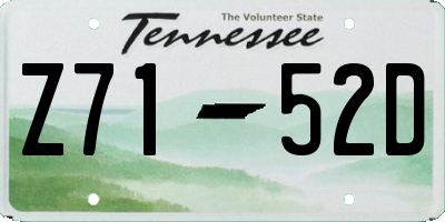 TN license plate Z7152D