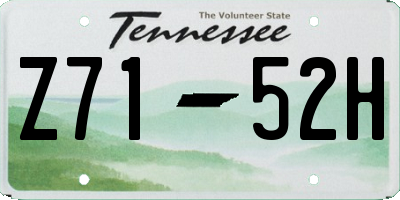 TN license plate Z7152H