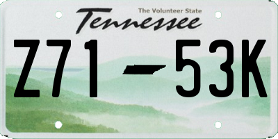 TN license plate Z7153K