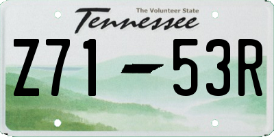 TN license plate Z7153R