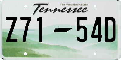 TN license plate Z7154D