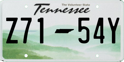 TN license plate Z7154Y