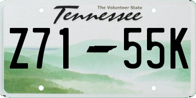 TN license plate Z7155K