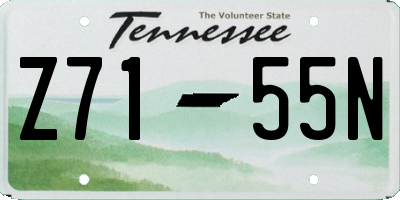 TN license plate Z7155N