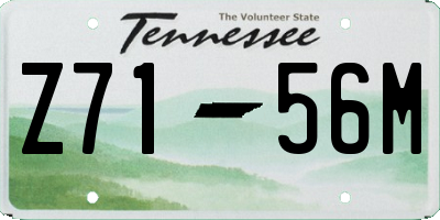 TN license plate Z7156M