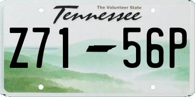 TN license plate Z7156P