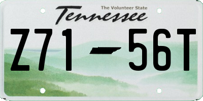 TN license plate Z7156T
