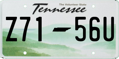 TN license plate Z7156U