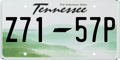 TN license plate Z7157P