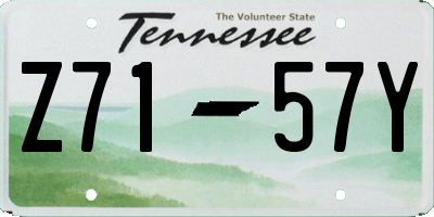 TN license plate Z7157Y