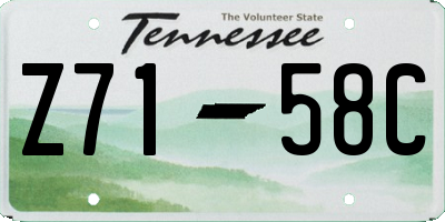 TN license plate Z7158C