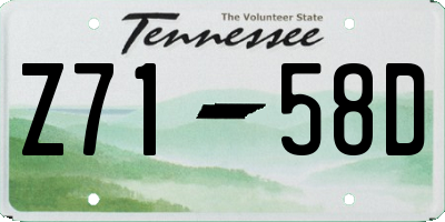 TN license plate Z7158D