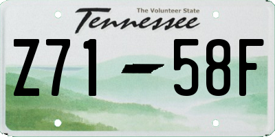 TN license plate Z7158F