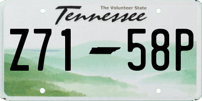 TN license plate Z7158P