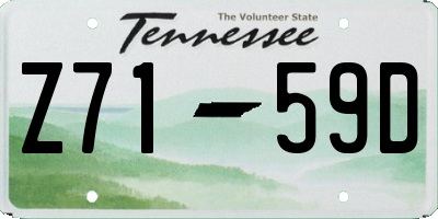 TN license plate Z7159D