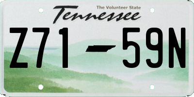 TN license plate Z7159N