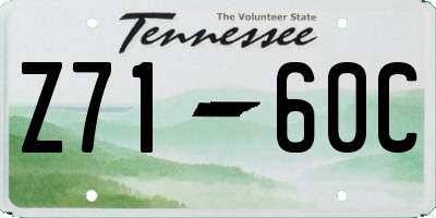 TN license plate Z7160C