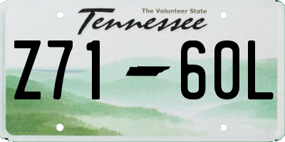 TN license plate Z7160L