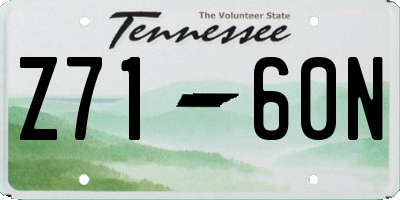 TN license plate Z7160N
