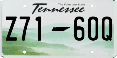 TN license plate Z7160Q