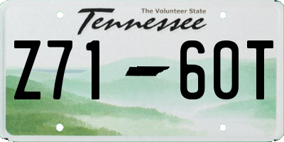 TN license plate Z7160T