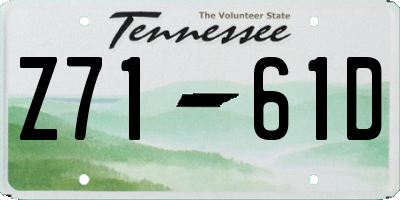 TN license plate Z7161D