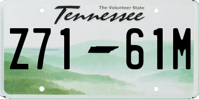 TN license plate Z7161M