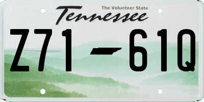 TN license plate Z7161Q