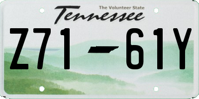 TN license plate Z7161Y