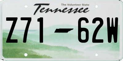 TN license plate Z7162W