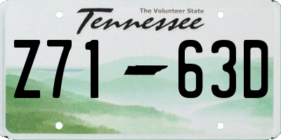 TN license plate Z7163D