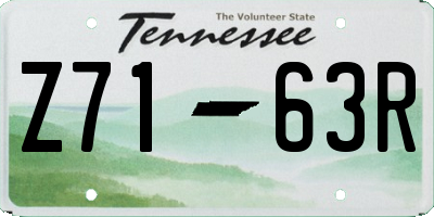 TN license plate Z7163R