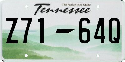 TN license plate Z7164Q