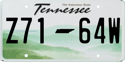 TN license plate Z7164W