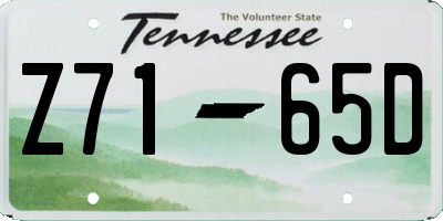 TN license plate Z7165D