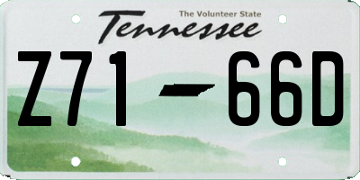 TN license plate Z7166D