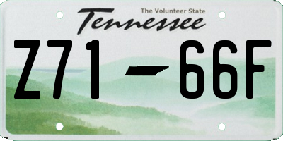 TN license plate Z7166F