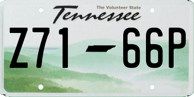 TN license plate Z7166P