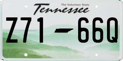 TN license plate Z7166Q