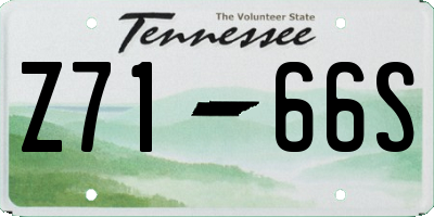 TN license plate Z7166S